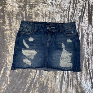 Ripped jean skirt